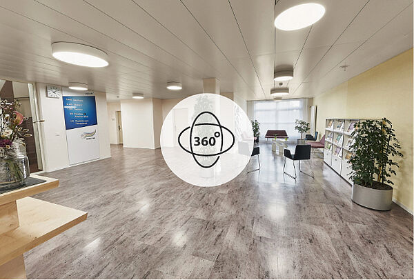 Interaktive Tour durch die Klinik SGM Triggerbild Panorama Empfang